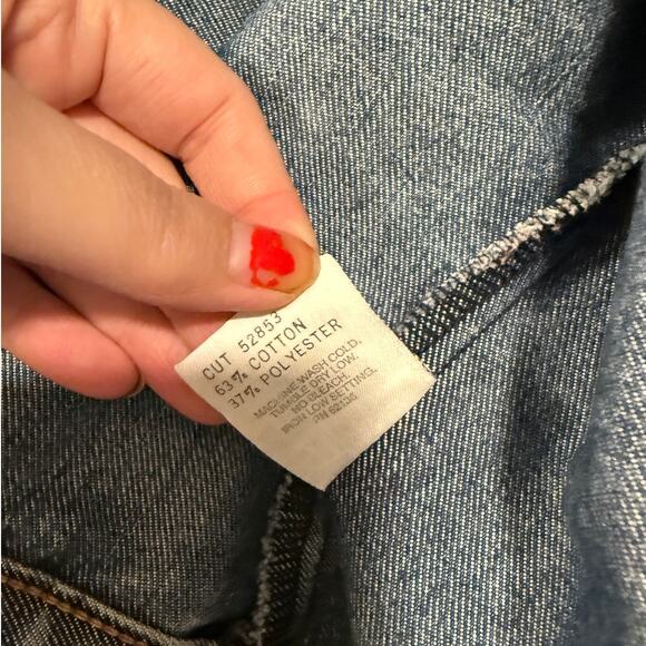 Guess Womans S Vintage y2k Denim Jean Jacket Button Front Medium Wash Blue EUC! - Picture 10 of 13